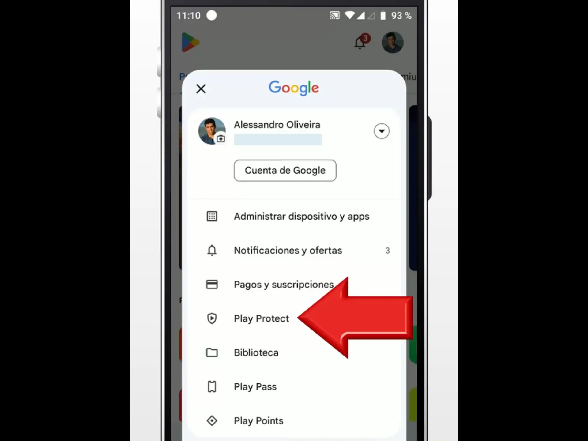 Selecciona Play Protect